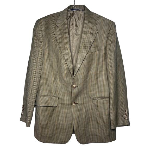 Vintage 90s Nautica Mens Size 41R Pure Wool Houndstooth Sports Coat Blazer - Picture 1 of 11